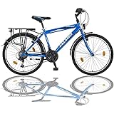 24 Zoll Jungen Fahrrad 21-Gang Shimano MIT Beleuchtung Farbe BLAU TMX