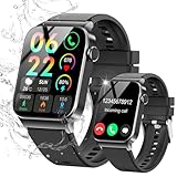 VKROBAG Smartwatch Damen Herren mit Telefonfunktion, 1.85' Zoll Touchscreen Fitnessuhr, 100+ Sportmodi, IP68 Wasserdicht Smart Watch mit Schrittzähler Pulsmesser Schlafmonitor für iOS Android