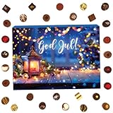 Hallingers God Jul - Adventskalender Pralinen Geschenk handmade ohne Alkohol aus Edelkakao Schokolade für Jäger (Box) - Muttertagsgeschenk & Geschenkideen zum Vatertag | Glückwunsch Chanukka Freundsch