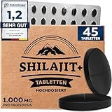 Shilajit Tabletten Hochdosiert – 22.500 mg | 45 Tabletten | Reines Shilajit Original Mumijo Reich an 82% Fulvinsäure | Handgefertigt