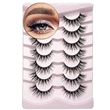 Onlyall Falsche Wimpern Weiche Dramatische Faux Mink Wimpern flauschige falsche 3D Wimpern Fluffy False Cat Eye Lashes 9-16MM A04