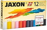 Honsell 47412 - Jaxon Ölpastellkreide, 12er Set im Kartonetui, brillante, lichtechte Farben, ideal für Künstler, Hobbymaler, Kinder, Schule, Kunstunterricht, frei von Schadstoffen