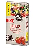 Floragard Bio-Erde Lecker 40 Liter - Gemüseerde für Hochbeete, Tomaten, Chili, Beeren, Gurken, Kräuter - torffrei und vegan