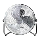 Senelux Bodenventilator - Chrome Gym Fan 30,5 cm Elektrischer tragbarer Lüfter für Zuhause/Fitnessstudio/Büro - 3 Geschwindigkeitsstufen mit Neigungsfunktion