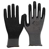 NITRAS Nylotex 3520 Nylon-Latexhandschuhe Arbeitshandschuhe 12 PAAR Größe 10 (XL), Grau/Schwarz