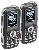 simvalley MOBILE Outdoor Handy: 2er-Set stoßfeste Outdoor-Handys, Dual-SIM-Funktion, Bluetooth, IP67 (Mobiltelefon, Tastenhandy, ohne Vertrag)
