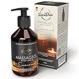 DaniChou Massageöl Erwärmend 250ml - Mit Sojaöl & Mandelöl - Direkt wärmendes, entspannendes Gefühl - 100% Naturkosmetik & ätherische Öle - Massage Öl mit Kampfer - Für eine intensive Entspannung