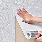 Wandaufkleber, 3D-Schaumstoff, wasserdicht, feuchtigkeitsbeständig, Tapetenrolle, selbstklebend, schalldicht, Dekoration für Schlafzimmer, Wohnzimmer, 50 x 280 cm (weiß)