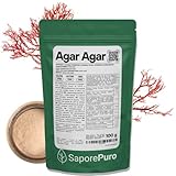 SaporePuro AGAR AGAR Pulver 100 GR – Natürliches Geliermittel GLUTENFREI – Ideal für Molekularküche, Verdickungsmittel für Desserts, Marmeladen, Puddings und Eiscreme