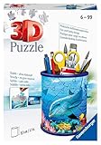 Ravensburger 3D Puzzle 11176 - Utensilo Unterwasserwelt - 57 Teile - Stiftehalter für Tierliebhaber ab 6 Jahren, Schreibtisch-Organizer für Kinder