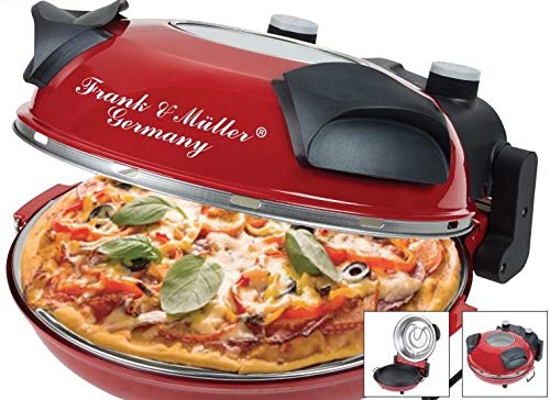 Pizzaofen Pizza Maker Elektrisch 350°C 1200 Watt Pizzastein Pfanne Schieber Rot