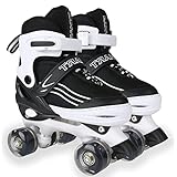 Rollschuhe für Jungen, verstellbare Kinder-Rollschuhe mit leuchtenden Rädern, lustig, Leuchtend für Jungen und Mädchen, Rollschuhe für Kinder, geeignet für den Innen- und Außenbereich, Größe L