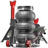 STIX Druckluftwagenheber 4T mit Unterstellböcke - Wagenheber Set ideal für Werkstätten & Reifenwechsel, 4 Tonnen Traglast, langlebig und robust