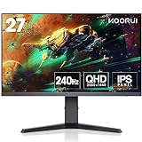 KOORUI Gaming Monitor 27 Zoll - WQHD Bildschirm PC, 240Hz, 1ms, FreeSync, Gsync Compatibility, (2560x1440, HDMI, DisplayPort, HDR 400) schwarz/rot