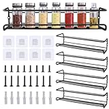 Gewürzregal Wand, 4er-Pack Gewürz Organizer Gewürzhalter Ohne Bohren Kühlschrank Organizer Küchenregal Wand Schwarz ca. 29 x 6,6 x 6.4 cm