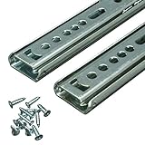 BRESKO 1 Paar (2 Stk.) 27 mm Schubladenschienen 25-55 cm Teilauszug Schubladenauszüge Kugelführung (30 cm)
