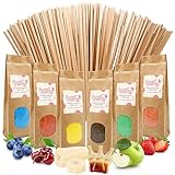 Partyset 6 x 250 Gramm Zuckerwatte Zucker für Zuckerwattemaschine Inklusive 100 Zuckerwattestäbe