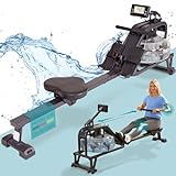 maxVitalis Wasser-Rudergerät: Ruderzugmaschine mit Wasserwiderstand, Rower für zuhause, platzsparend und authentisches Rudergefühl