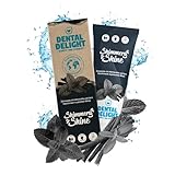 DENTAL DELIGHT Shimmery Shine Zahnpasta, Vegane Zahnpasta mit Geschmack, Zahncreme (Aktivkohle-Minze, 1er Pack)