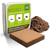 BioGro® Kokoserde gepresst im Quellbeutel - Biologisch abbaubare, torffreie Blumenerde aus Kokosfasern ideal als Anzuchterde (10 Liter, 1 Stück)