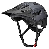Favoto Mountainbike Fahrradhelm mit Schirm Leicht - Doppelte Inmould Technologie MTB Helm für Damen Herren Rennradhelm CE Zertifiziert 54-62cm Verstellabr Grau
