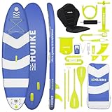 HUIIKE Stand Up Paddling Board mit Zubehör, Paddel, Finnen, Pumpe. Paddle Sup Board Aufblasbar Hohe Stabilität und Widerstandsfähigkeit. 305 x 84 x 15 cm, Belastbar bis 130 kg