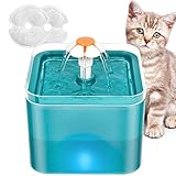 2L Katzentrinkbrunnen，Ultraleiser Trinkbrunnen für Haustiere mit LED-Licht - Vierfaches Filtersystem，Trinkbrunnen für Haustiere mit DREI Wasserflussmodi，Geeignet für Kleine und Mittlere Haustiere