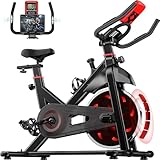 Dskeuzeew Heimtrainer fahrrad für zuhause ergometer fahrrad spinning bike indoor 10kg Schwungrad den mit leise Magnetischem Widerstand und Pulssensor Hometrainer fahrrad mit 160 kg belastbar