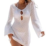 ohodhmnu Damen-Badeanzug, Wickelkleid, ausgehöhlt, Strandkleid, für Strandpartys, Urlaub, Urlaub