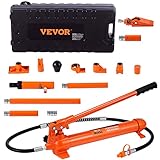 VEVOR Hydraulic Car Jack Air Pump 10T Air Hydraulic Jack 135mm Stroke Red Includes 100/195/300/500mm Extension Rod, Electrostatic Powder Spraying Car Repair