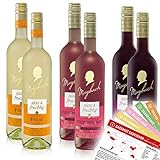 VINOX Maybach süßes Weinpaket gemischt Rosé-, Weiß- und Rotwein | + VINOX Winecards mit Tipps vom Sommelier (6x0,75 l)