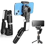 STRBDYI Smartphone Stabilisator, Gimbal Handy Stabilisator, Selfie-Stabilisator mit Bluetooth-Fernbedienung für Vlogging, YouTube, Live-Video, kompatibel mit iPhone/Android (Schwarz)