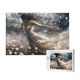 Puzzle Frau Puzzle 1000 Teile Blume Holzpuzzle Erwachsene mit Schachtel und Poster, Schwieriges - Unterhaltsames - Herausforderndes Spiel - Geeignet für Anfänger, Geschenke für Männer/Frauen 2T-1008