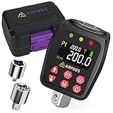 ANPUDS Digitaler Drehmomentadapter, 1/2 Zoll 10-200 Nm Drehmomentadapter Set mit Voreingestellter, Lagerung, Summer, LCD-Anzeige, ± 1% Fehlergenauigkeit, 1/4' 3/8' Adapter für Auto, Motorrad, Fahrrad