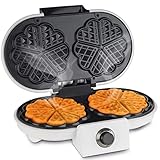 Korona 41020 Doppelwaffelautomat 1200 Watt max. Waffeldurchmesser je 13 cm 5 Bräungungsstufen stufenloser Temperaturregler wärmeisolierter Handgriff weiß, schwarz