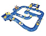 Big - Waterplay Amsterdam - Wasserbahn blau, 175 x 143 x 27cm große Bahn, mit 4 Booten, Wasserflugzeug und 3 Spielfiguren, 2 Schleusen, Wasserpumpe und Hafenbecken, ab 3 Jahren