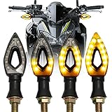 JMTBNO 4x Motorrad LED Mini Blinker E Geprüft Universal Seqeuntielle Blinker Vorne Hinten Mini Bernstein Licht Microblinker 12V für Street Bike Quad Roller E Scooter Moped Motorroller