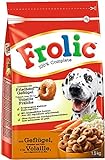 Frolic Hundefutter Trockenfutter mit Geflügel, Gemüse und Reis, 5 Beutel (5 x 1,5kg)