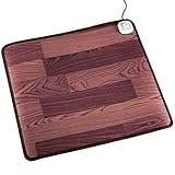 PrimeMatik - Heizteppich Thermisches Heizmatte für Boden und Füße 55 x 49 cm 100W Eichenfarbe