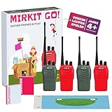 Mirkit go Spiel mit 4X Wiederaufladbarer Walkie Talkie für Kinder & 4 Spiele. Outdoor Spiele für Kinder + 4X Kids Walkie Talkie + Gratis Handschellen