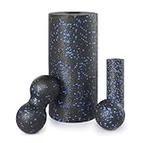 Faszienrolle 4er-Set mit großer und kleiner Rolle, Erdnussball und Einzelball für Intensive Massage und Muskelentspannung (inkl. Aufbewahrungstasche)