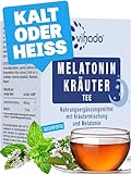 Vihado Kräutertee mit Melatonin - Melatonin Tee im Stick, Tassenfertig - mit Melatonin, Pfefferminz und Lavendelblüten - Nacht Tee (30 Sticks)