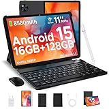 DOOGEE U11 2025 Neueste Android 15 Tablet mit Tastatur, 16GB RAM + 128GB ROM (2TB TF) Gaming Tablets 11 Zoll, 8580mAh | Widevine L1 | GPS | OTG, Tablet mit Stift, Maus, Tastatur, Hülle, Schutzfolie