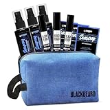 Blackbeard for Men Kit, 3er-Pack Bartfärbe-Alternative, 3 Seasoaps, 3 Seasprays und 1 Rasierset-Tasche (Dunkelbraun, 3 x Pinsel, 3 x Seasoap, 3 x Seaspray)