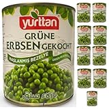 Yurttan, Grüne Erbsen Gekocht 800 Gramm X 10 Stück Dosenbohnen