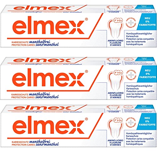 elmex mentholfreie Zahnpaste 75ml, 3er Vorteilspack (3x 75ml)