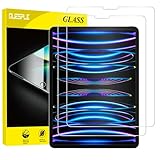 QUESPLE [2 Stück] Panzerglas Schutzfolie für iPad Pro 12,9 Zoll Modell 2022/2021/2020/2018 (6./5./4./3.Gen), 9H Härte, Anti-Kratzer, Einfache Installation Gehärtetem Glas Displayschutz für iPad 12,9