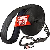 HUND IST KÖNIG Schleppleine 10m für Hunde 12-70kg - Lange robuste Hundeleine mit Griffpolster & Sicherheitskarabiner - Trainingsleine + eBook, Schleppleine 5m, 10m, 15m, 20m; Hundeleine 10m