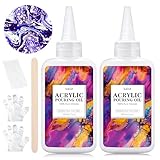 Silikonöl für Pouring, 200ml Silikonöl für Acrylfarben | Pouring Medium, 100% Reine Silikon Öl Acryl Pouring Zubehör füR Alle Malereien Acryl & Diy Art Painting & Zellkreation