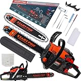 StartPro Benzin Kettensäge SCS-4050E/1, 2 Takt Benzinmotor 1900W Leistung, Schwertlänge 40,7 cm, Hubraum 52cm³, Kettengeschwindigkeit 9500 U/min, Automatische Kettenschmierung